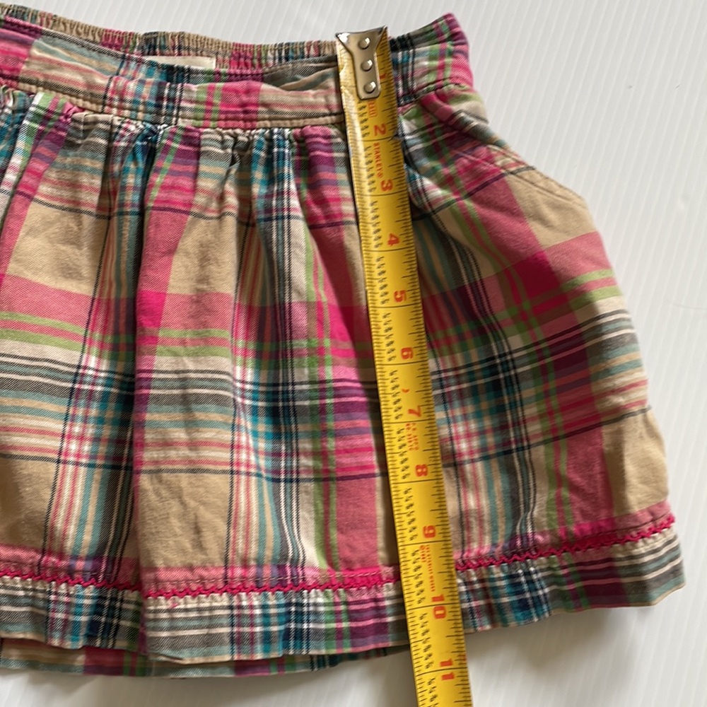 Cherokee tan, pink & blue plaid skirt. Girls size small 6 - 6x - Picture 5 of 8